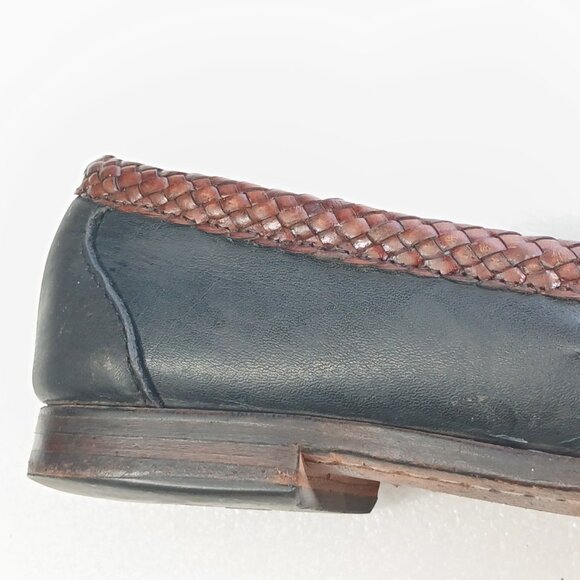 Allen Edmonds Newcastle Black & Brown Leather Braided Loafers Mens 9D Made USA main image 12